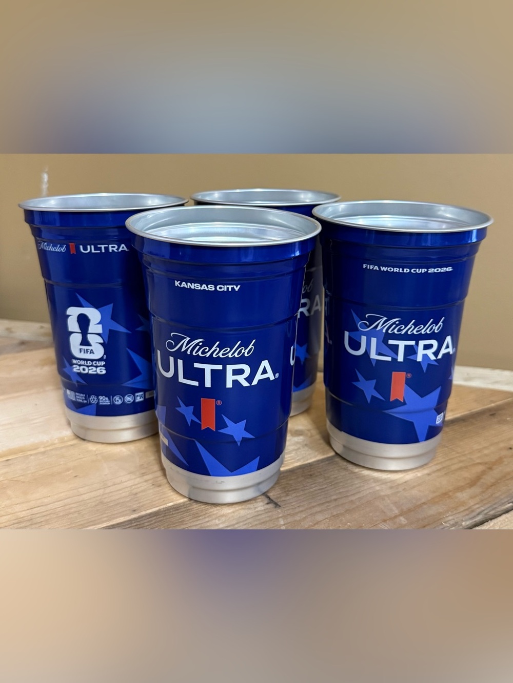 FIFA WORLD CUP 2026 Michelob Ultra PROMO Kansas City New Aluminum Cups Set of 4